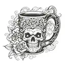 coffee mug tattoo design idea