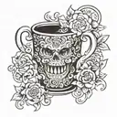 coffee mug tattoo design idea