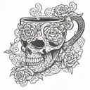 coffee mug tattoo design idea