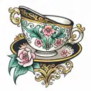 teacup tattoo design idea
