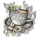 teacup tattoo design idea