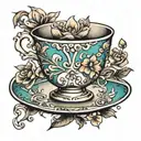 teacup tattoo design idea