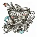 teacup tattoo design idea