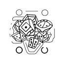 Two dice, one with six dots and one with two dots tattoo design idea