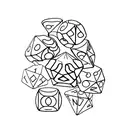 Two dice, one with six dots and one with two dots tattoo design idea