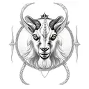 a shield with a female goat tattoo design idea