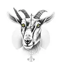 a shield with a female goat tattoo design idea