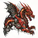 mechanical dragon tattoo design idea