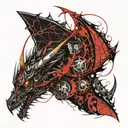 mechanical dragon tattoo design idea
