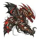 mechanical dragon tattoo design idea