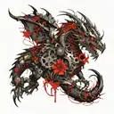 mechanical dragon tattoo design idea