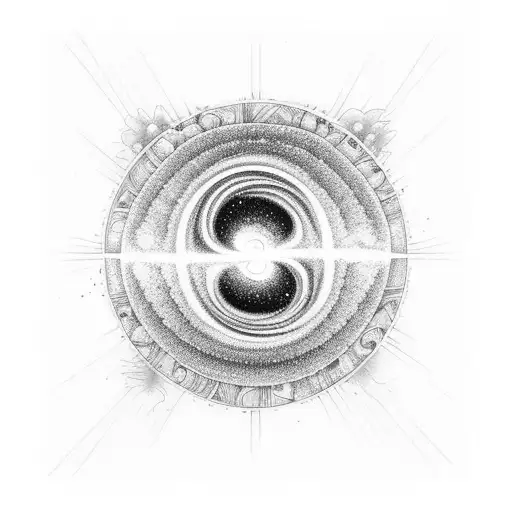 spiral galaxy in a ying Yang  tattoo design idea