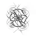 A DNA helix intertwined with computer code tattoo design idea