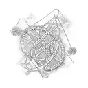 A DNA helix intertwined with computer code tattoo design idea