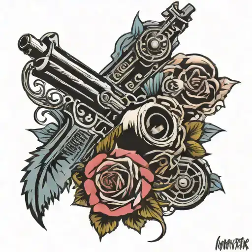 retro guns n roses tattoo design idea