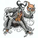 Mephistopheles is just beneath, and he's reaching up to grab me tattoo design idea