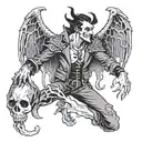 Mephistopheles is just beneath, and he's reaching up to grab me tattoo design idea