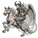 Mephistopheles is just beneath, and he's reaching up to grab me tattoo design idea