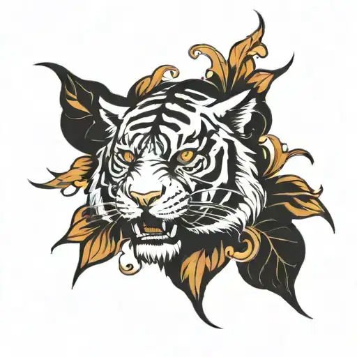 tiger paws tattoo design idea