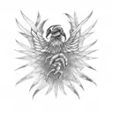 Scorpion with Phoenix wings surrounded by a stormy night sky tattoo design idea