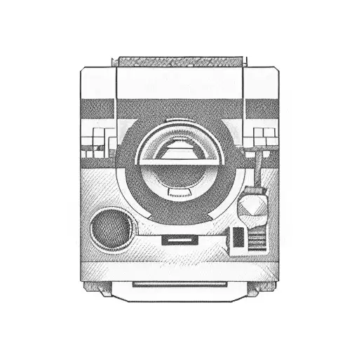 VHS, CASSETTE, FLOPPY DISK, WALKMAN, PAC MAN, ATARI, CASSETTE RECORDER, PUBLIC PHONE, VESPA MOTORCYCLE, BUCKET RUBIK, 35 tattoo design idea