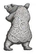 Bear walking tattoo design idea