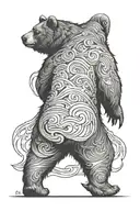 Bear walking tattoo design idea