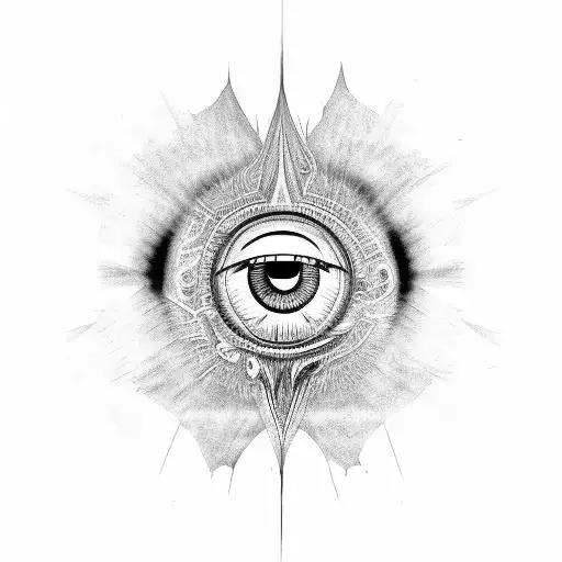lion and sauron's eye tattoo design idea