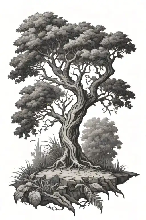 Tree from the garden of eden tattoo design idea