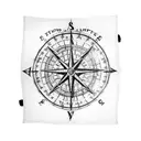 nautical arm sleeve with a old map in the background and containing a compass, a pirate ship, a lighthouse tattoo design idea