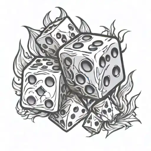 dice of fire   tattoo design idea