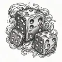 dice on fire  by a lighter   tattoo design idea