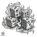 dice on fire  by a lighter   tattoo design idea