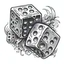 dice on fire  by a lighter   tattoo design idea