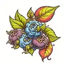 blueberry and seed sprouting tattoo design idea