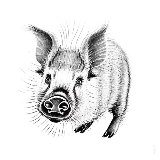 wild boars running tattoo design idea