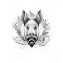 wild boars tattoo design idea