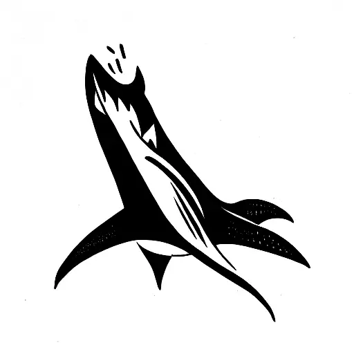 Ambigram with the names of Mateo and Elias inside a shark tattoo design idea