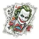 ace card with heath ledger joker in it  tattoo design idea