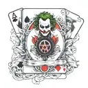 ace card with heath ledger joker in it  tattoo design idea