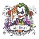 ace card with heath ledger joker in it  tattoo design idea