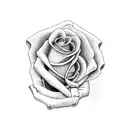 skeleton hand with a rose  tattoo design idea