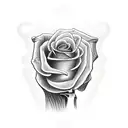 skeleton hand with a rose  tattoo design idea