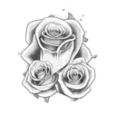 skeleton hand with a rose  tattoo design idea