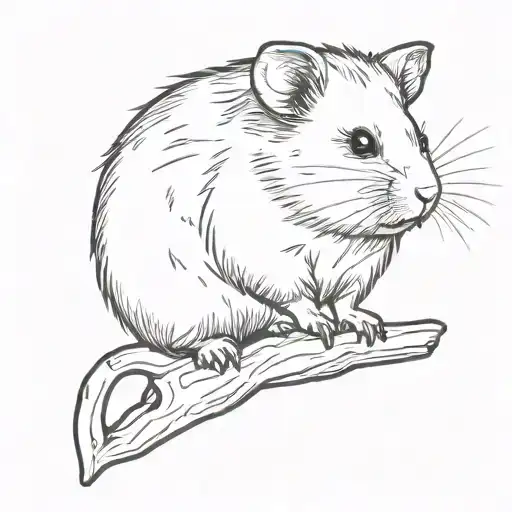 realistic  hamster with two colors  tattoo design idea