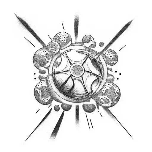 Create a dotwork tattoo that represents the teamwork and coordination required in handball tattoo design idea