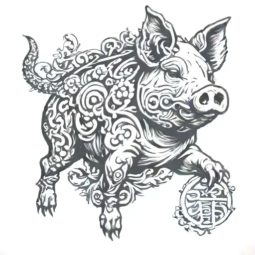pig slave meretrix owned by Ludwig tattoo design idea