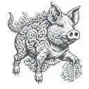 pig slave meretrix owned by Ludwig tattoo design idea