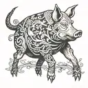 pig slave meretrix owned by Ludwig tattoo design idea