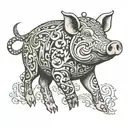 pig slave meretrix owned by Ludwig tattoo design idea